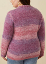 Load image into Gallery viewer, Extended Purple Lurex Button Cropped Cardigan
