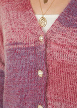 Load image into Gallery viewer, Purple Lurex Button Cropped Cardigan
