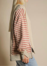 Load image into Gallery viewer, Extended Size Oversized Striped Casual Knit Top
