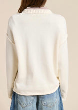 Load image into Gallery viewer, Ivory  Outseam Detail Crewneck Knit Sweater
