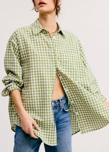 Load image into Gallery viewer, Gingham Button Down Shirt || Leaf
