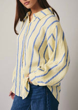Load image into Gallery viewer, Yellow and Blue Stripe Double Gauze Shirt
