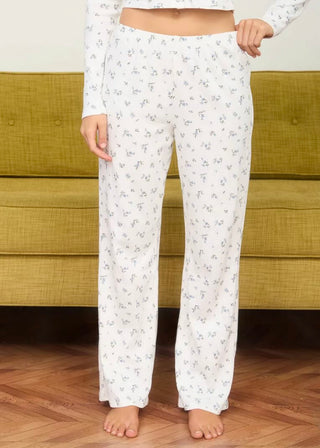 Floral Pointelle Knit Lounge Pants