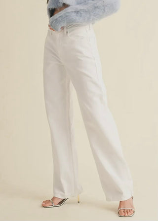 Optic White Relaxed Straight Jeans