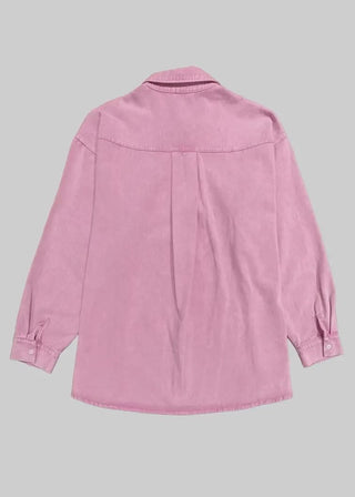 Woven Button-Up Shirt | Pink