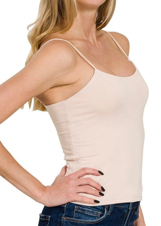 Double Layered Spaghetti Cami | Sand Beige