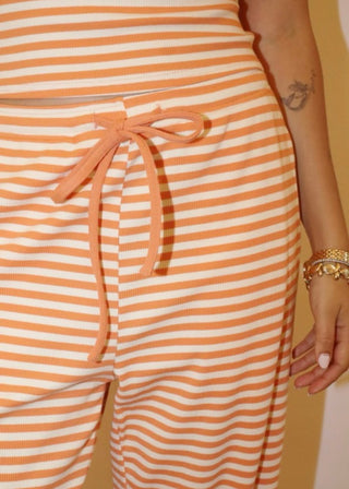 Sunset Striped Knit Drawstring Pants