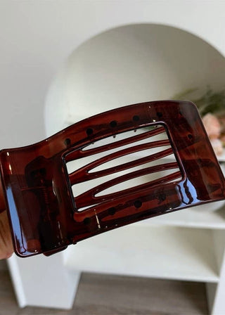 Elegant Rectangle Coffee Hair Clip