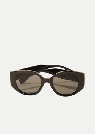 Round Square Acetate Frame Sunglasses || Black