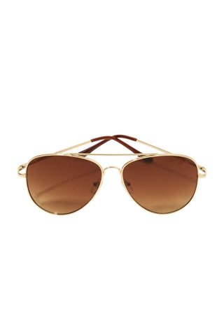 Double Bridge Aviator Sunglasses || Brown