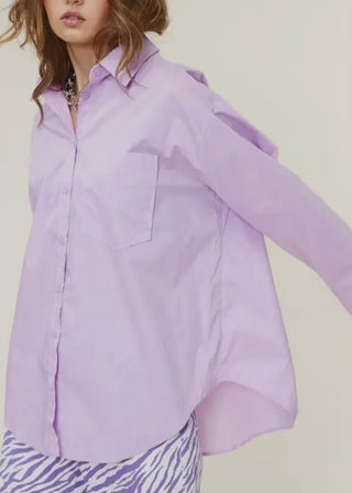 Oversized Everyday Cotton Button Down | Lavender