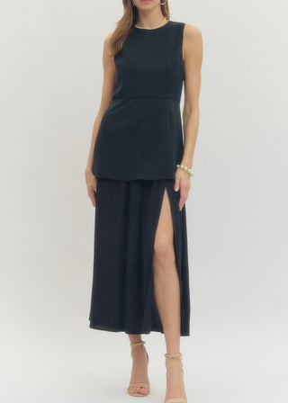 Layered Two-Piece Look Maxi Dress