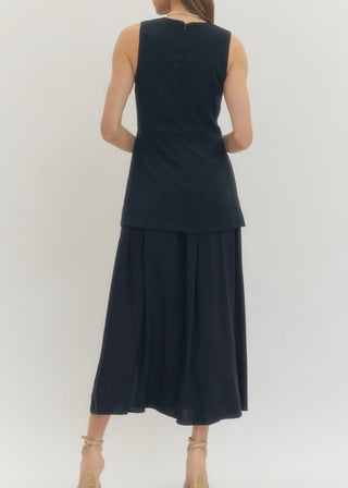Layered Two-Piece Look Maxi Dress