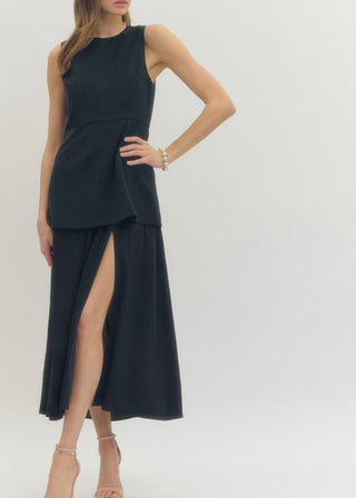 Layered Two-Piece Look Maxi Dress