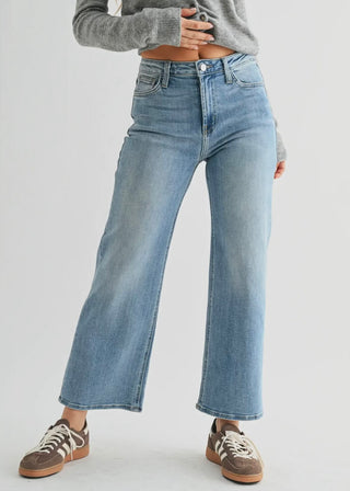 High Rise Slim Wide Leg Jeans