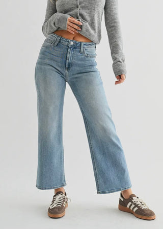 High Rise Slim Wide Leg Jeans