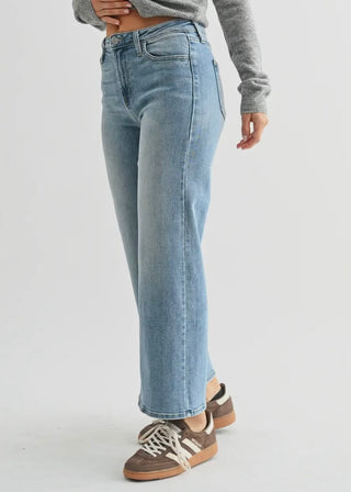 High Rise Slim Wide Leg Jeans
