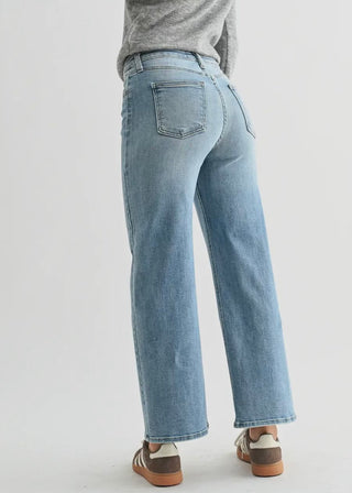 High Rise Slim Wide Leg Jeans