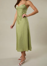 Load image into Gallery viewer, Lace Trim Polka Dot Satin Slip Maxi Dress
