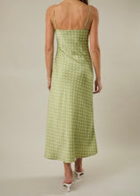 Load image into Gallery viewer, Lace Trim Polka Dot Satin Slip Maxi Dress

