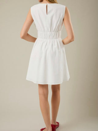 Covered Shoulder Fit and Flare Mini Dress