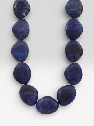 Blue Acetate Resin Statement Necklace