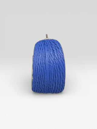 Blue Raffia Woven Open Hoop Earrings