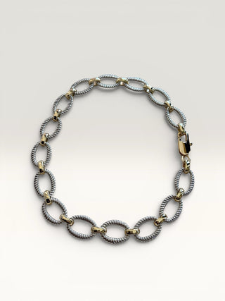 Two-Tone Textured Link Necklace