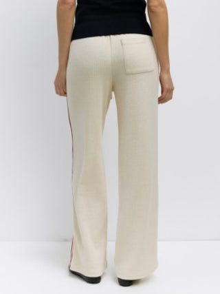 Ivory Side Stripe Wide Leg Pants