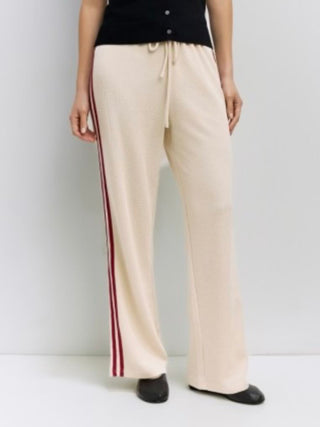 Ivory Side Stripe Wide Leg Pants