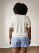 Load image into Gallery viewer, Extended Size Short Sleeve Dolman Pointelle Top
