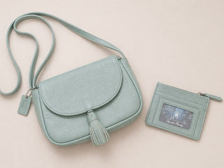 Teal Ruthie Leather Tassel Crossbody