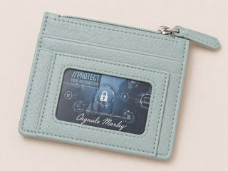 Teal Grab and Go Leather Card Case