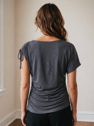 Slate Drape Tie Top