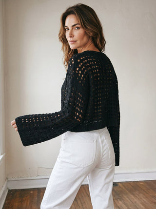 Midnight Mesh Knit Pullover