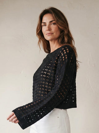 Midnight Mesh Knit Pullover