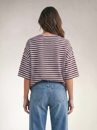 Weekend Stripe Relaxed Tee | Violet