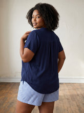 Load image into Gallery viewer, Extended Size Ruffled Yoke Henley Blouse
