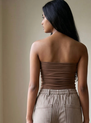 Reversible Scrunch Tube Top | Brown
