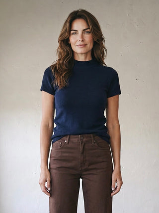 Soft Knit Mock Neck Sweater Top