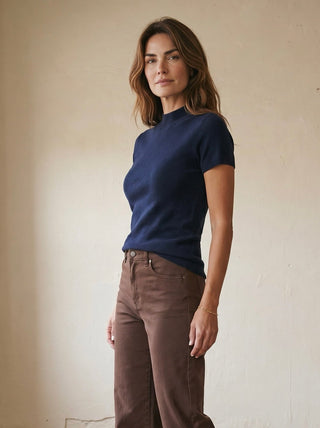 Soft Knit Mock Neck Sweater Top