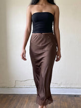 Load image into Gallery viewer, After Dark Satin Midi Skirt | Brown
