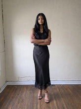Load image into Gallery viewer, After Dark Satin Midi Skirt | Black
