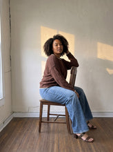 Load image into Gallery viewer, Extended Size Contrast Trim Everyday Sweater | Cocoa
