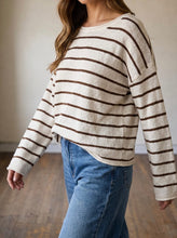 Load image into Gallery viewer, Autumn Avenue Stripe Sweater | Cream
