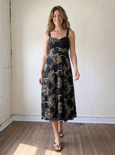Load image into Gallery viewer, Midnight Botanicals Cotton Midi Dress
