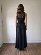 Load image into Gallery viewer, Midnight Flow Ruched Maxi Dress
