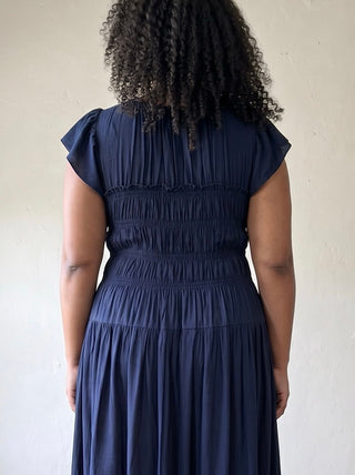 Extended Size Midnight Breeze Smocked Maxi Dress