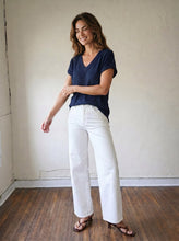 Load image into Gallery viewer, Weekend Waffle V Neck Knit Top | Navy
