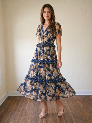 Bluebell Romance Floral Tiered Maxi Dress